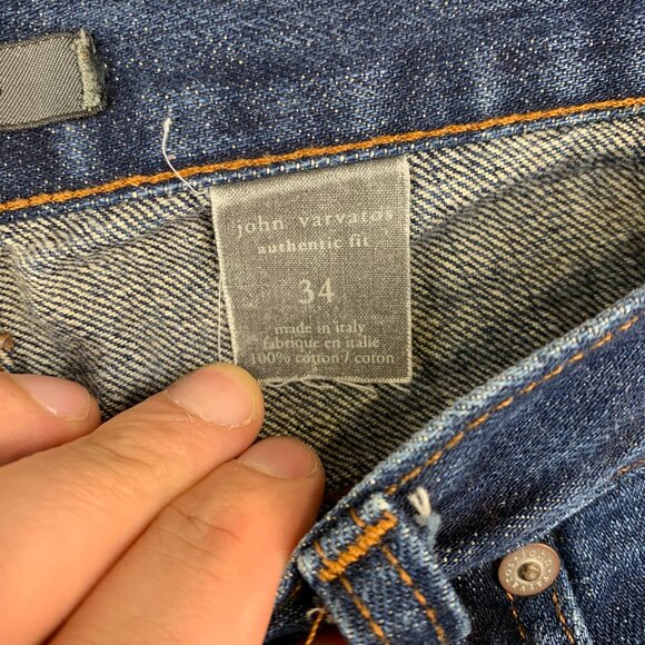 John Varvatos Men Pants 33 Blue Selvedge Jeans Authentic Fit Made In Italy 33x29 - Picture 6 of 12